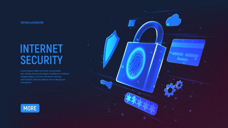 Internet or web security modern concept vector