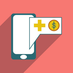 modern flat icon with shadow mobile application vector image