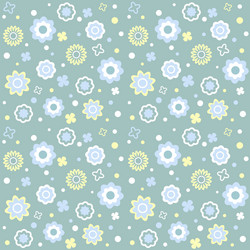 White ditsy flowers on blue seamless Royalty Free Vector
