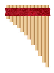 Traditional pan pipes outline drawing Royalty Free Vector