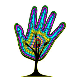 white background and abstract color tree lines vector image