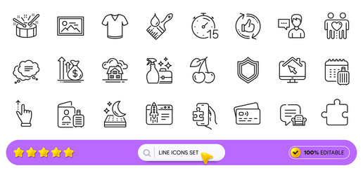 brush card and refresh like line icons for web vector image