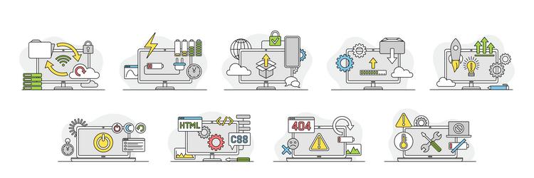 computer as web network electronic device vector image