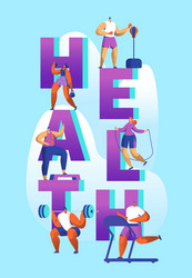 healthy lifestyle sport banner cardio gym training vector