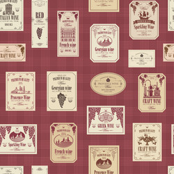 seamless pattern with various wine labels vector