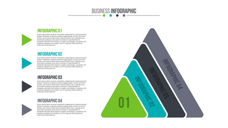 Segmented Triangle Infographic Element vector image
