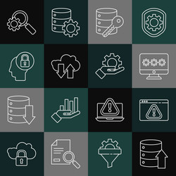 set line server data web hosting browser vector image