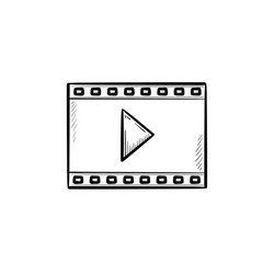 Video frame of entertainment movie hand drawn vector