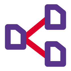 data exchange between several resources vector image