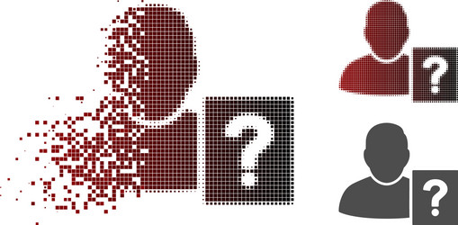 dissolving pixelated halftone user status question vector image