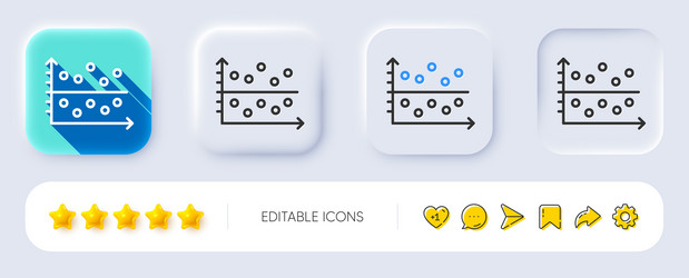 dot plot graph line icon presentation chart sign vector image