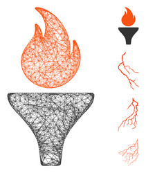 Fire torch web mesh vector