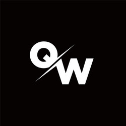 qw logo letter monogram slash with modern vector image