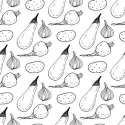 seamless pattern with the image of vegetables vector image