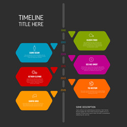 simple solid color timeline template with content vector image