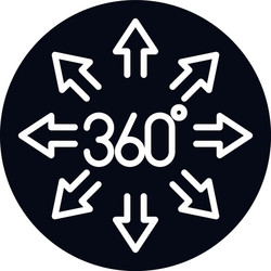 360 degree view virtual tour block and line style vector image