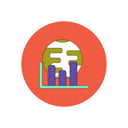 in flat design of column chart vector image
