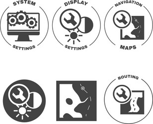 set of icons web mobile settings apps vector image