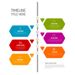 simple solid color timeline template with content vector image