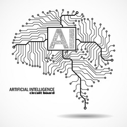 abstract technological brain with artificial vector image