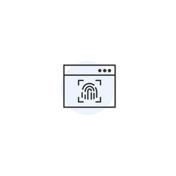 Browser website fingerprint security line icon vector