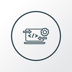 code optimization icon line symbol premium vector image