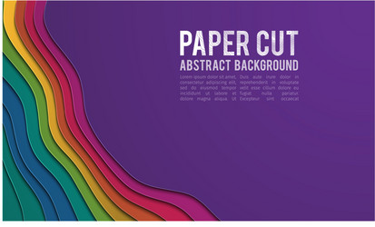 colorful paper cutout cut banner concept vector