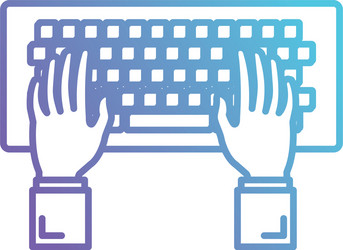 Hands using computer keyboard vector