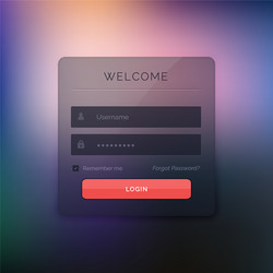 modern dark member login form template ui design vector