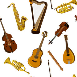 seamless pattern with musical instruments vector image