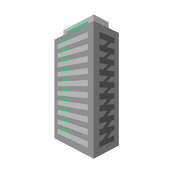 a modern multi-storey building with complex vector image