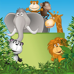 Frame with cute animals Royalty Free Vector Image
