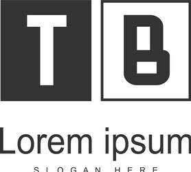 initial tb logo template with modern frame vector