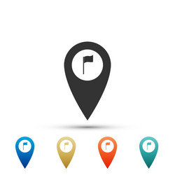 map pointer with golf flag icon location marker vector image