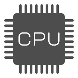 processor chip solid icon computer hardware vector image