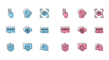 set line shield with check mark document folder vector image