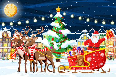 town covered snow Vector Image