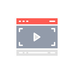 Video player multimedia page white line vector