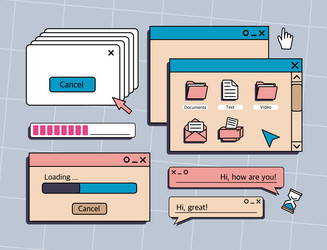 a set of user interface elements ui and ux themes vector image