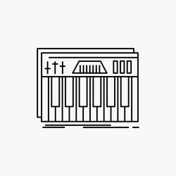 controller keyboard keys midi sound line icon vector image