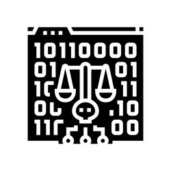 Cybercrime law cyberbullying glyph icon vector