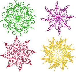 Flowers ornaments set vector