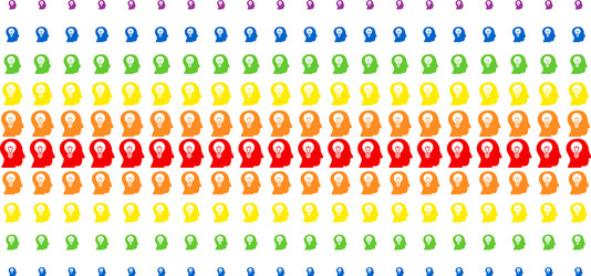 intellect bulb shape halftone spectrum grid vector image