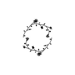 Leaf branch round place frame Royalty Free Vector Image