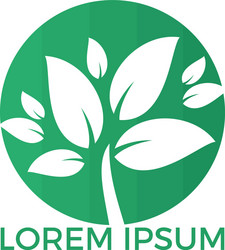 Round tree logo design Royalty Free Vector Image