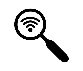 searching wifi magnifying glass with wireless net vector image