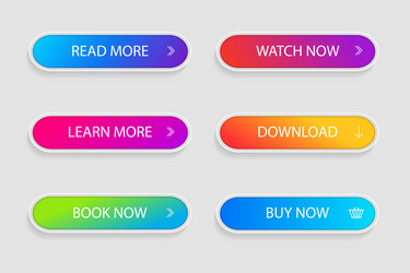 set trendy action button for web mobile vector image