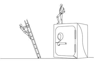 single continuous line drawing the smart robot vector image