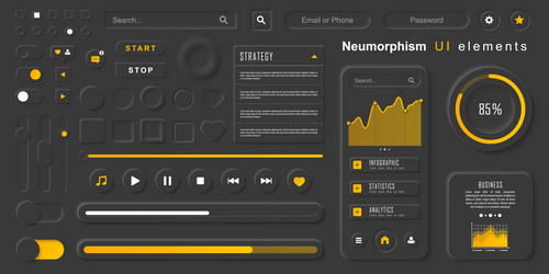 user interface elements for mobile app vector image
