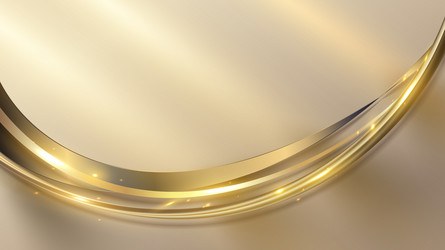 abstract 3d elegant golden wave curved lines vector